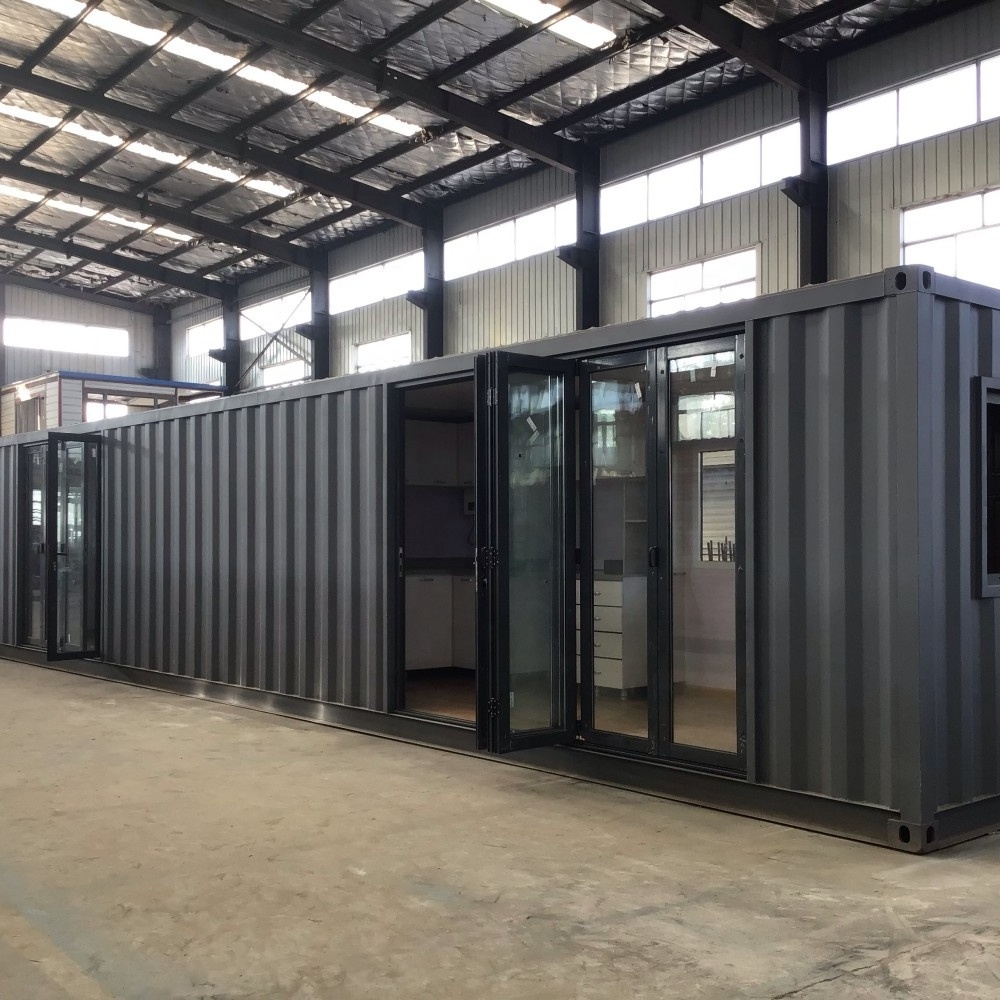 japanese steel structure solar power luxury portable folding prefabricated modular shipping glass container homes 40 ft luxury