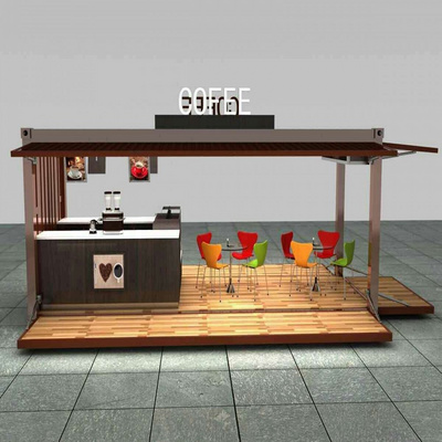 Customized portable high  food kiosk 20ft mobile restaurant prefabricated coffee shop for sale