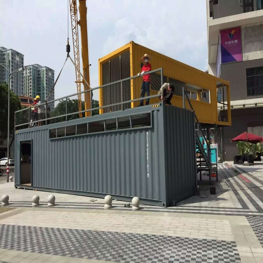 Customized portable high  food kiosk 20ft mobile restaurant prefabricated coffee shop for sale