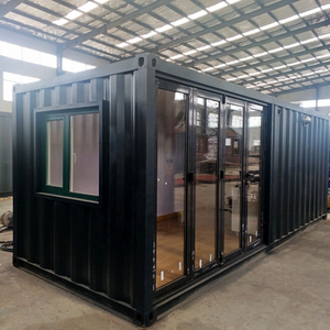 One-stop 20ft ready cabin prefabricated modern villa shipping living modern glass modular kitchen bathroom cheap container homes