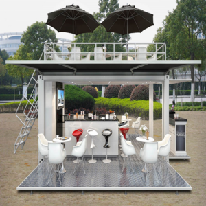 Popular steel frame structure finished prefab modern luxury shipping mobile restaurant container  bar coffee shop