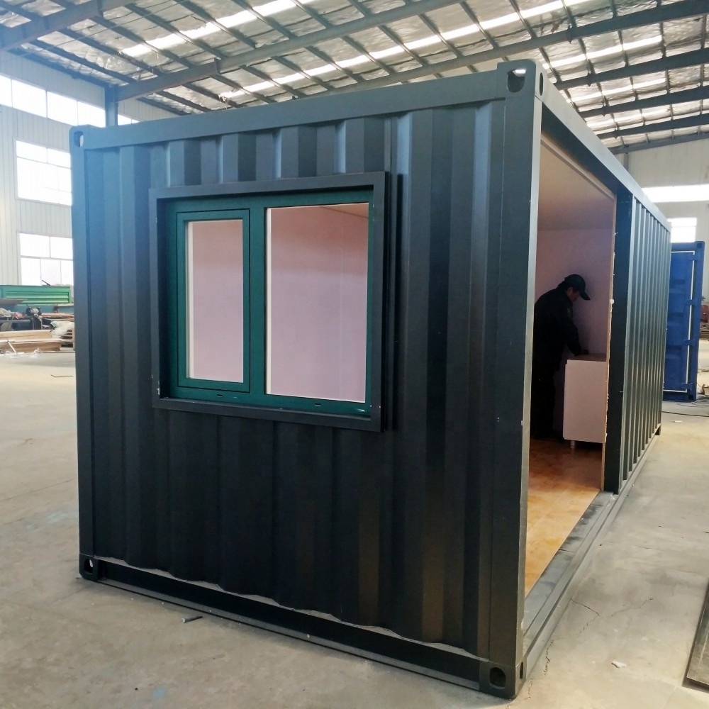 One-stop 20ft ready cabin prefabricated modern villa shipping living modern glass modular kitchen bathroom cheap container homes