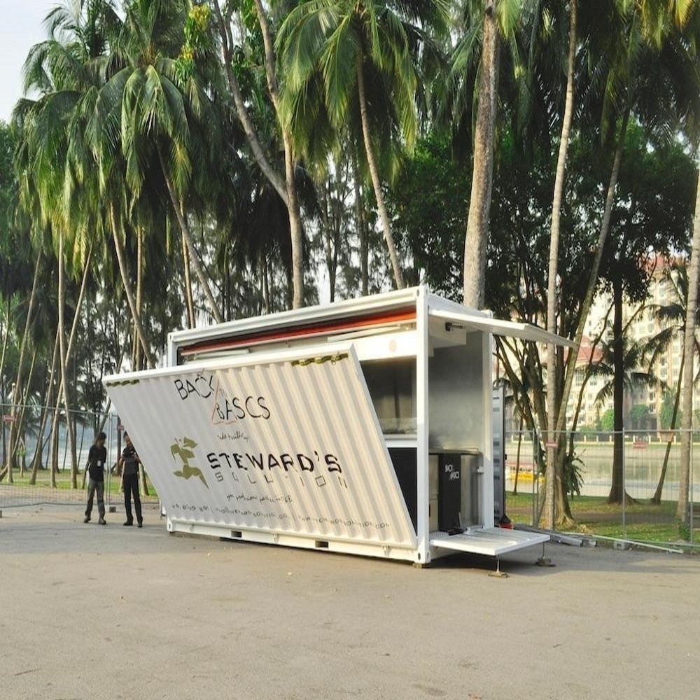 Customized portable high  food kiosk 20ft mobile restaurant prefabricated coffee shop for sale