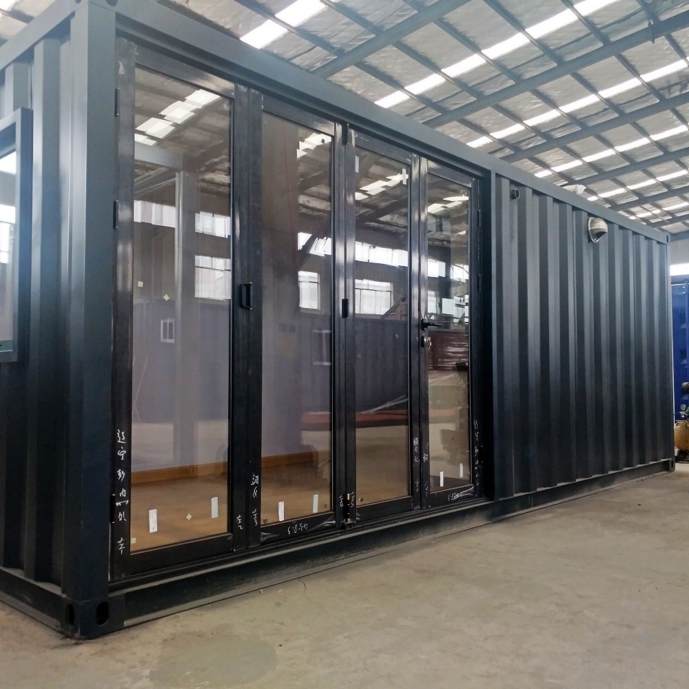 One-stop 20ft ready cabin prefabricated modern villa shipping living modern glass modular kitchen bathroom cheap container homes