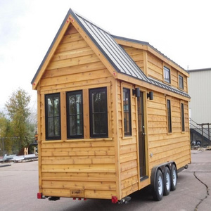 Fully equipped wooden chalet prefabricated green tiny home on wheels container houses with wheels cabins mobile trailer houses