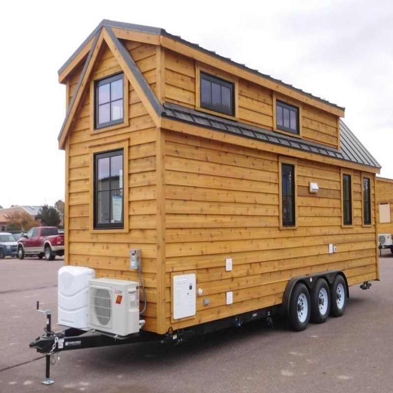 Fully equipped wooden chalet prefabricated green tiny home on wheels container houses with wheels cabins mobile trailer houses