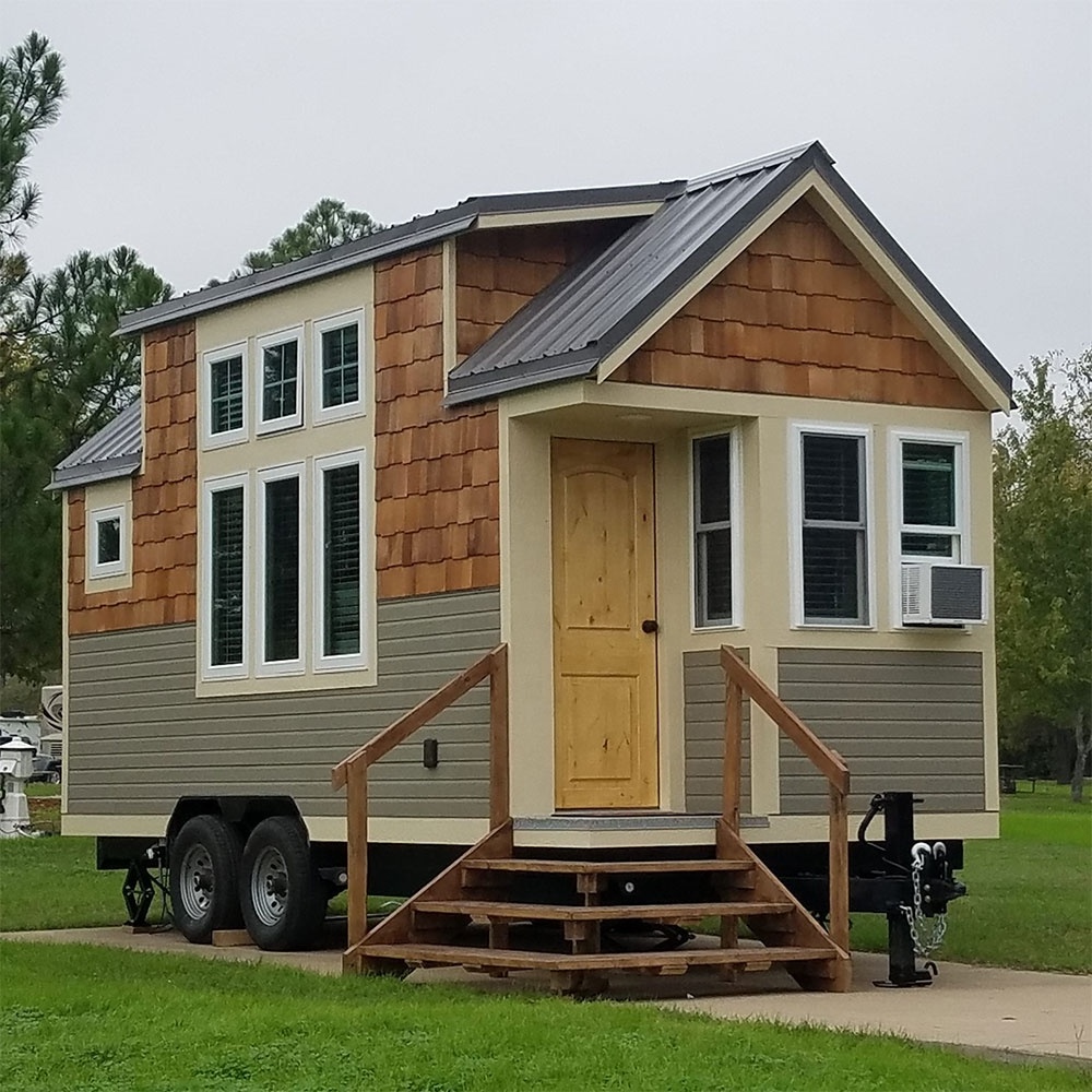 Wooden prefabricated green tiny home on wheels container houses with wheels mobile trailer log cabin wooden house for sale price