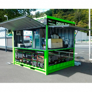 Pop up mobile mini shipping container marekting prefabricated restaurant shop street food kiosk container 10ft for sale