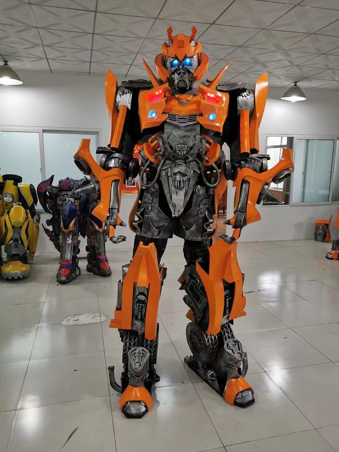 Transformer costume adult Stilts walker led big robot costume clothing with robotic voice for men