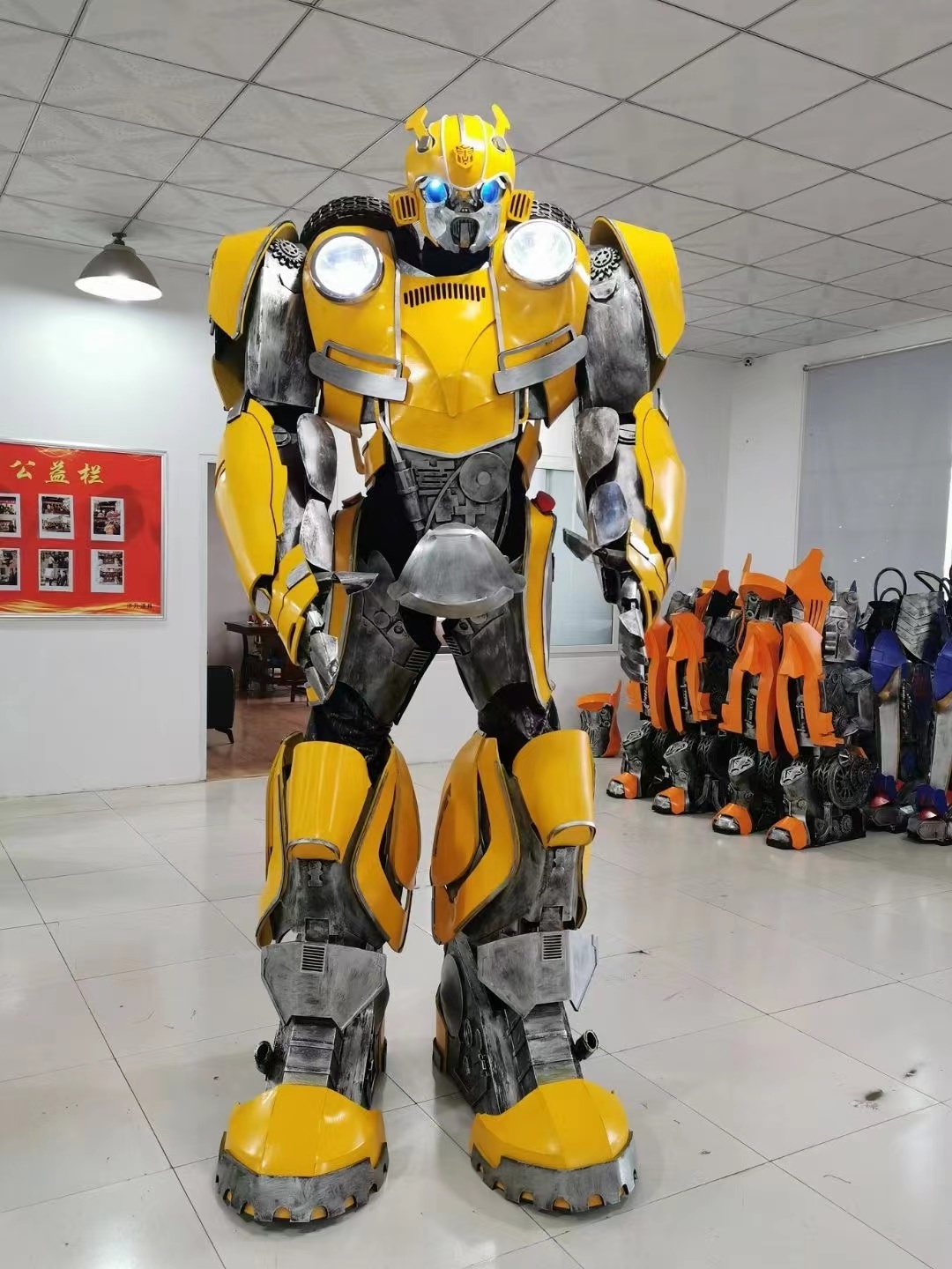 Transformer costume adult Stilts walker led big robot costume clothing with robotic voice for men