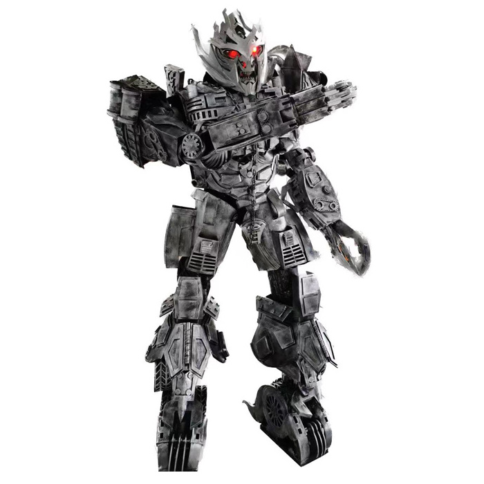 Transformer costume adult Stilts walker led big robot costume clothing with robotic voice for men