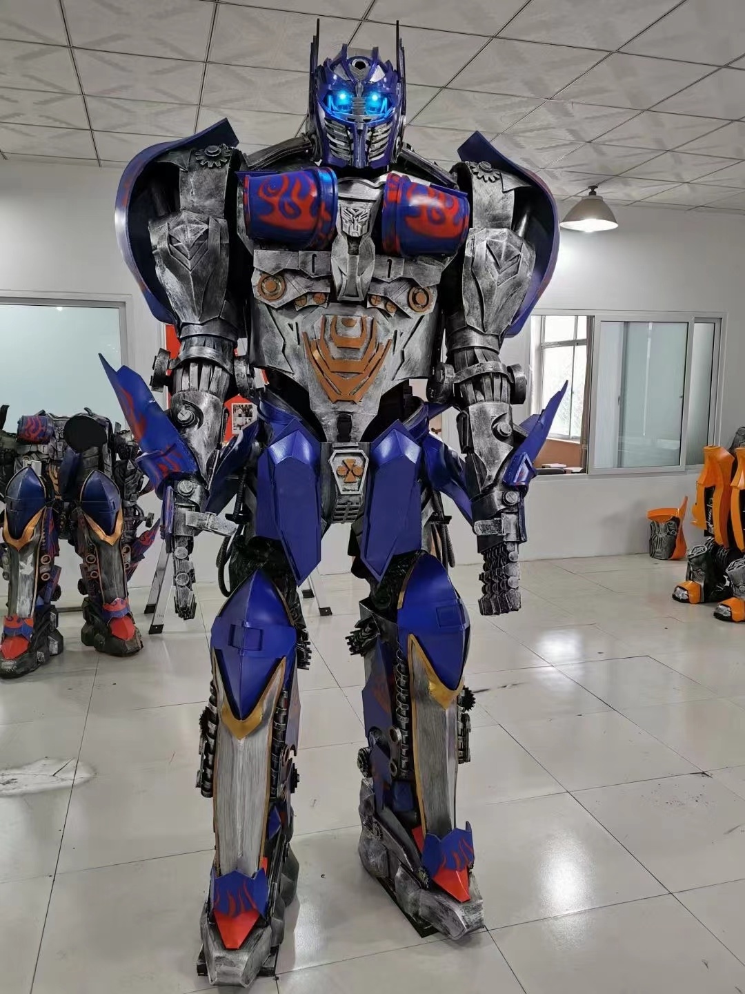 Transformer costume adult Stilts walker led big robot costume clothing with robotic voice for men