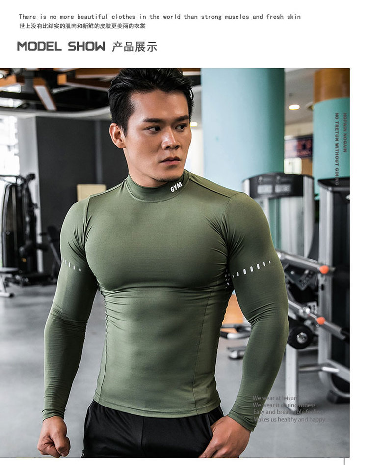 Custom Men's Clothing Sport Athletic Workout T shirt Men'S Long-Sleeve Compression Shirt Under Base-Layer Running Gym T-Shirts