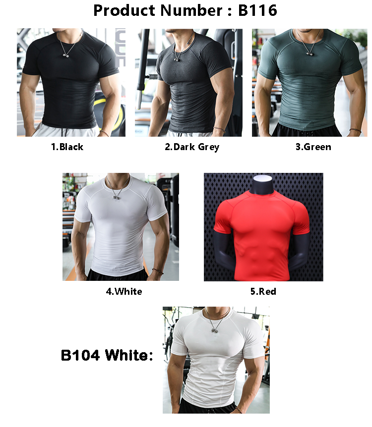 Wholesale Sportswear 95 Polyester 5 Spandex T Shirts Athletic Workout mens fitness shirts Quick Dry gym shirts men