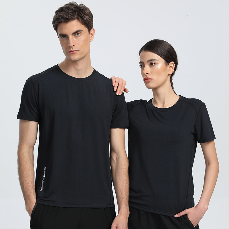 Activewear Sport Polyester Spandex Quick Dry Sports Fitness Tshirts Professional Gym Sportswear Top Running Men's T Shirts