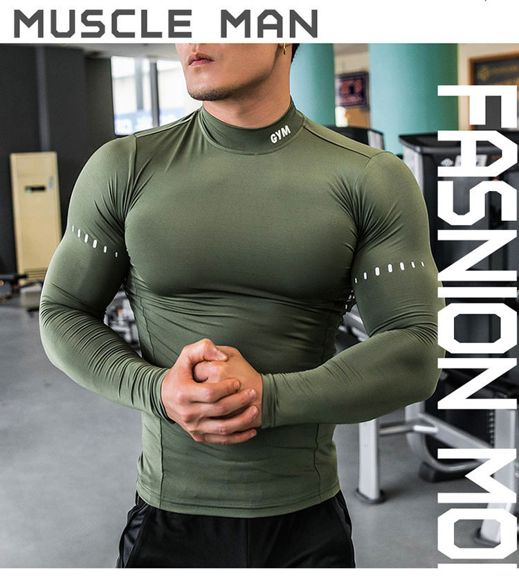 Custom Men's Clothing Sport Athletic Workout T shirt Men'S Long-Sleeve Compression Shirt Under Base-Layer Running Gym T-Shirts