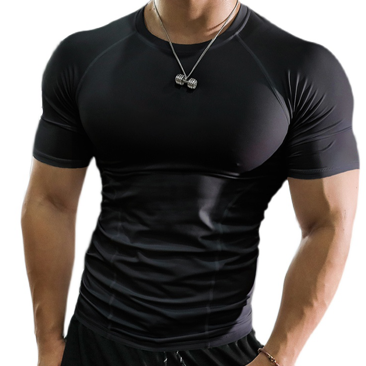 Wholesale Sportswear 95 Polyester 5 Spandex T Shirts Athletic Workout mens fitness shirts Quick Dry gym shirts men