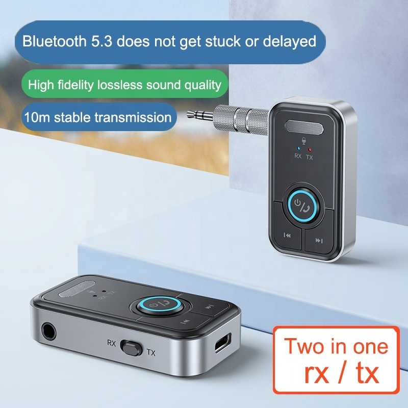 2023 new FM transmitter/receiver, 3.5mm AUX interface, Bluetooth 5.3 adapter for car hands-free communication