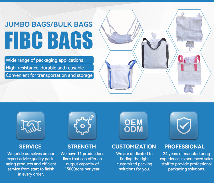 Jumbo type C FIBC antistatic super sacks waterproof bulk bags 2 ton skip bags