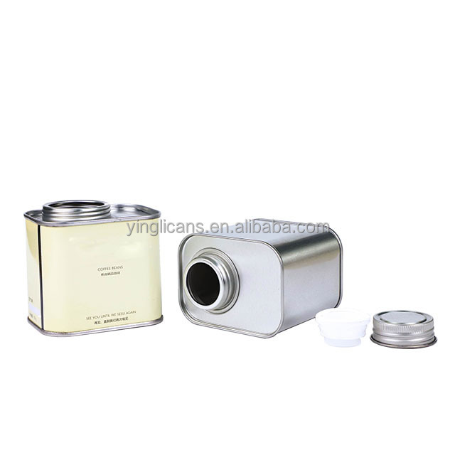 Square tinplate cans luxury coffee bean tin cans empty  airtight  tea cans