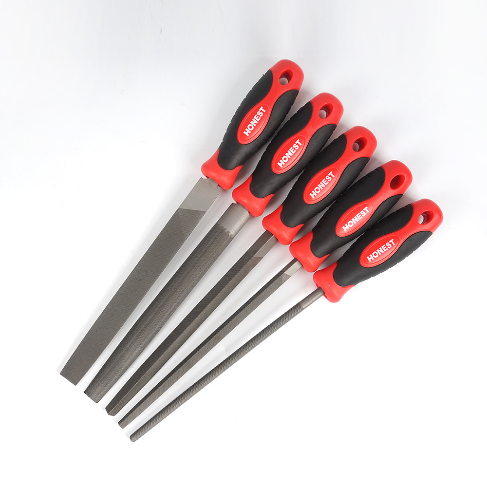 5 Pieces Steel File Set With Soft Comfortable Grip