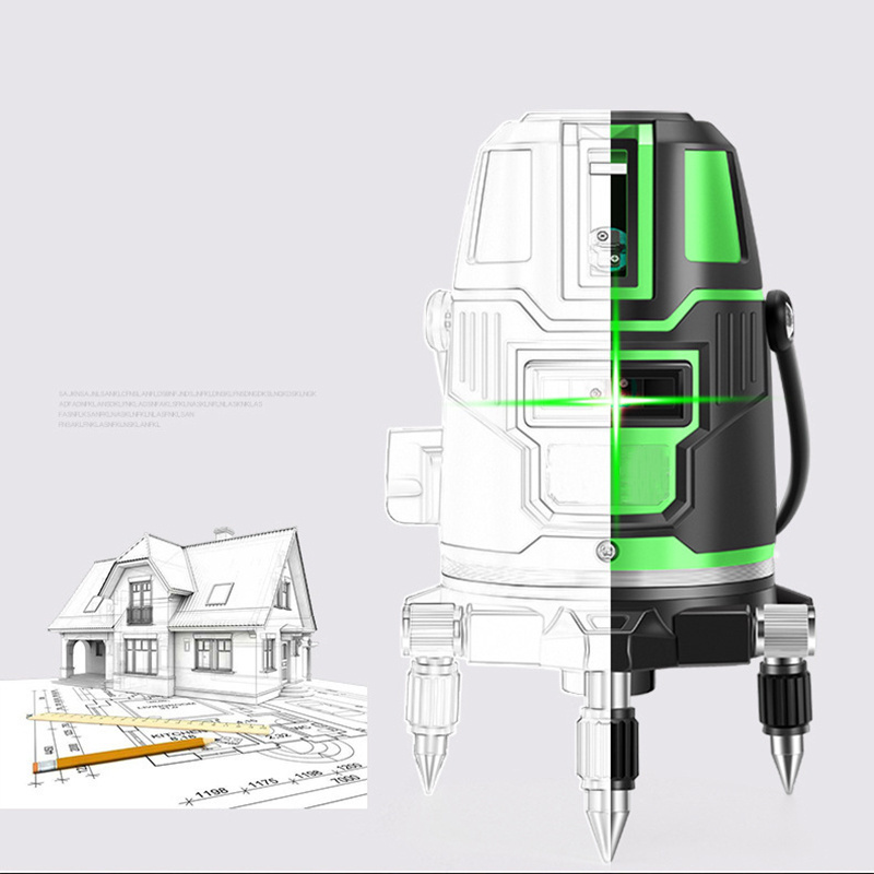 High Precision Automatic Leveling Cross Line 5 Lines Green Beam 5m Laser Level