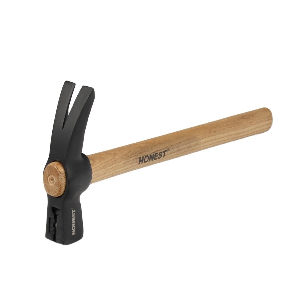 Professional Multi-functional 700g French Type Claw Hammer With Forged Steel Head hardwood handle