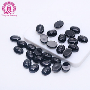 Wholesale oval cut 6x8 mm black onyx moss agate sunstone green aventurine white shell natural gemstone cabochons