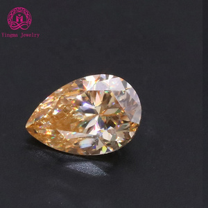 Factory direct  lab-created diamond gemstone mossanite loose stone  pear cut champagne moissanite for gold jewelry