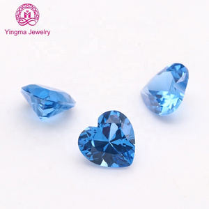 High quality 3*3 mm to 8*8 mm 119# blue colour spinel stones heart shape loose gemstone synthetic spinel for fine jewelry