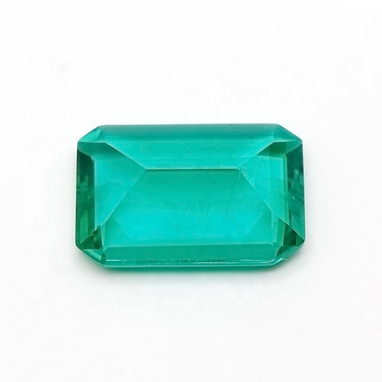 Customized 10.5x16.7mm Emerald Cut Hydro Colombian Emerald