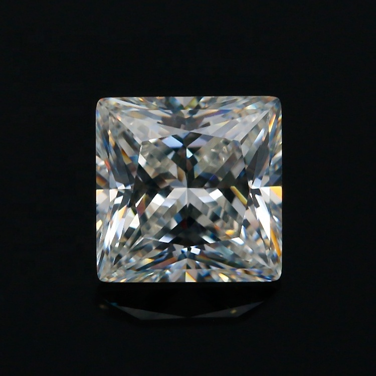 Machine Cut Facets Gems Square Cubic Zirconia White