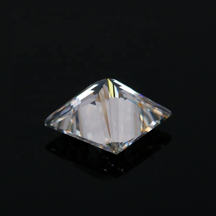 Machine Cut Facets Gems Square Cubic Zirconia White