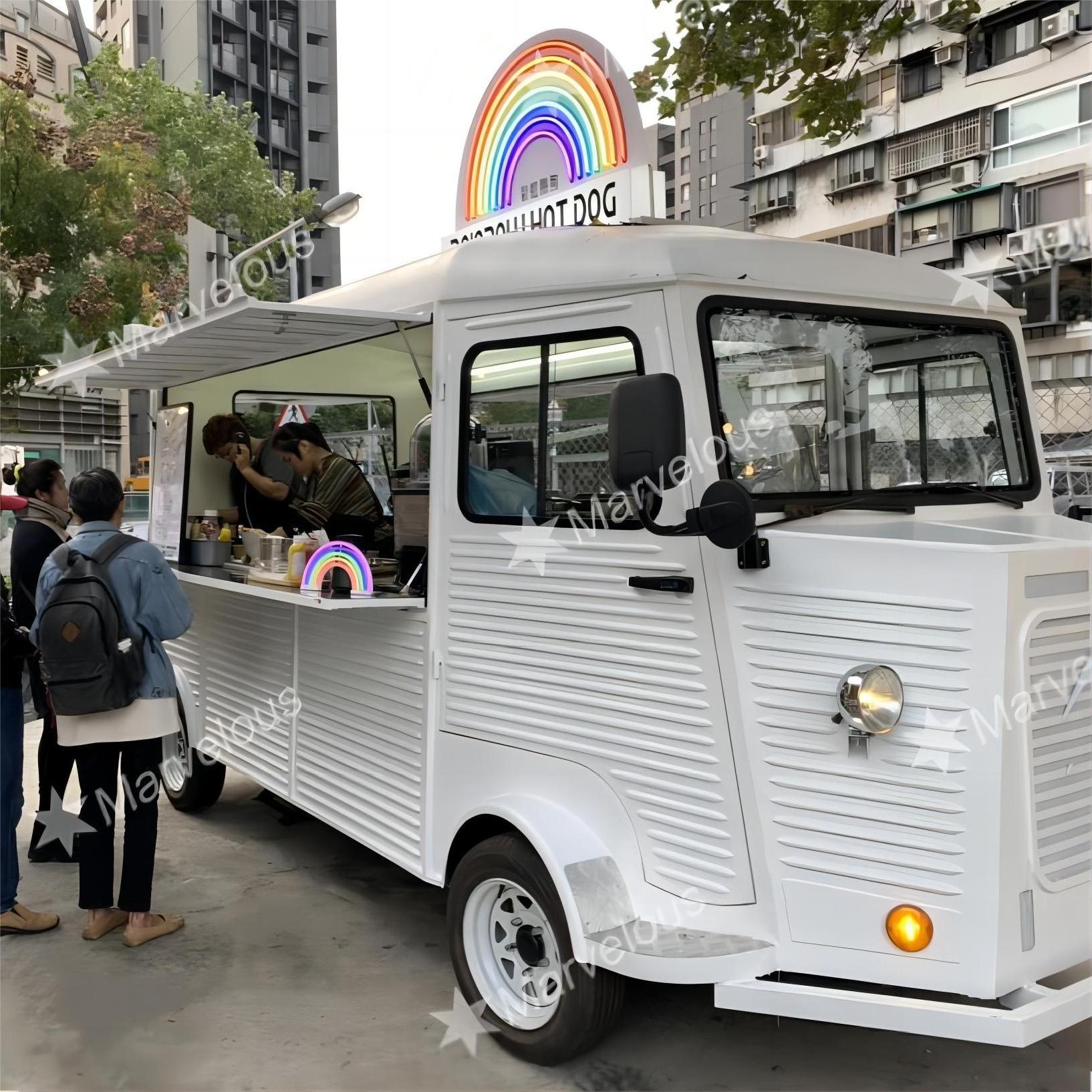 New Type Street Selling Coffee Mobile Food Vending Truck Burgers Fries Ice Cream Bus Fast Food Truck for sale