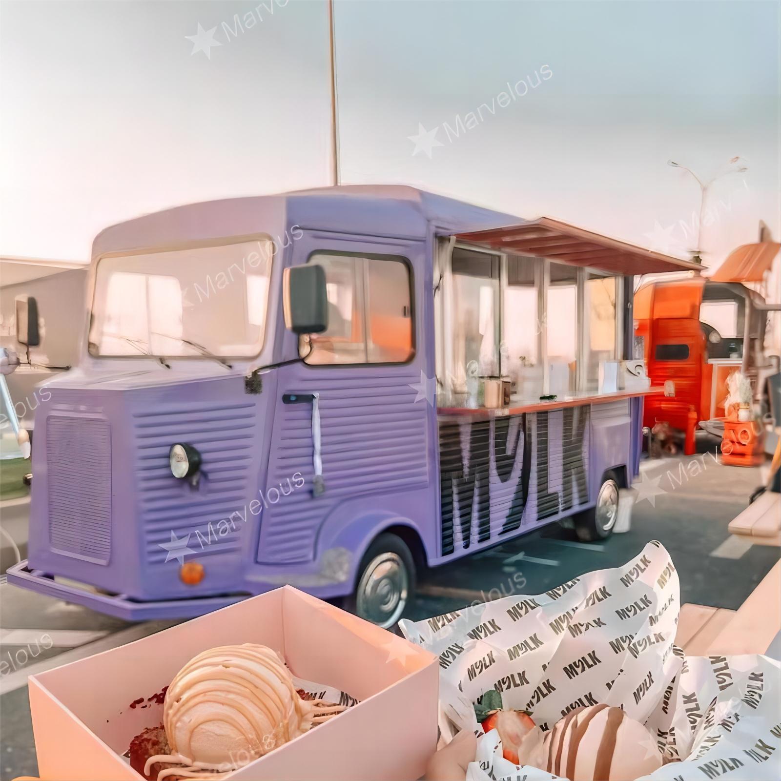 Mobile Food Car with Frozen Yogurt Machine Food Truck with Kitchen Inside Deep Fryer Food Trailer