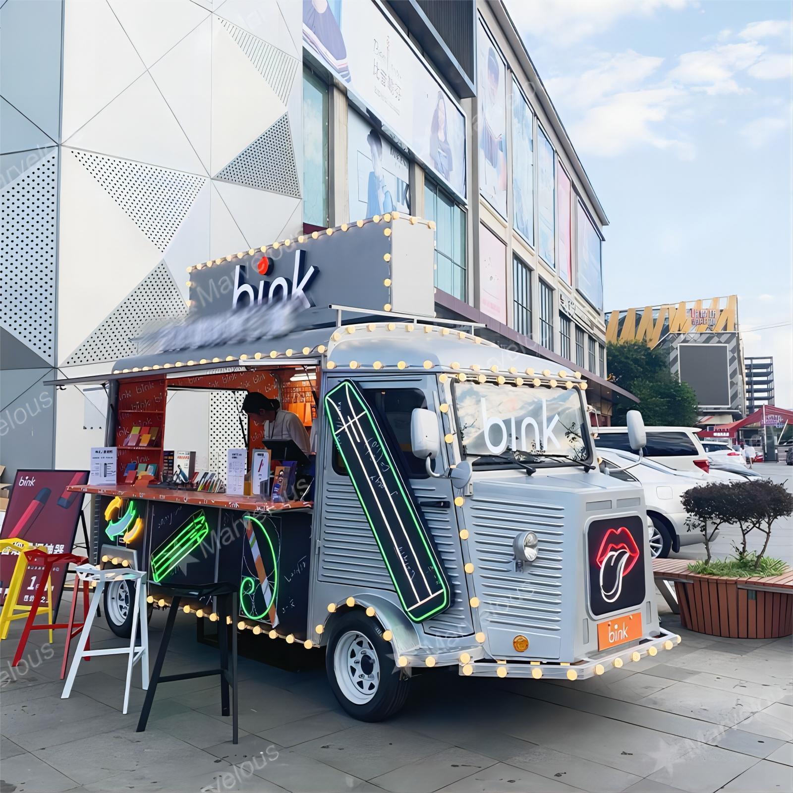 New Type Street Selling Coffee Mobile Food Vending Truck Burgers Fries Ice Cream Bus Fast Food Truck for sale