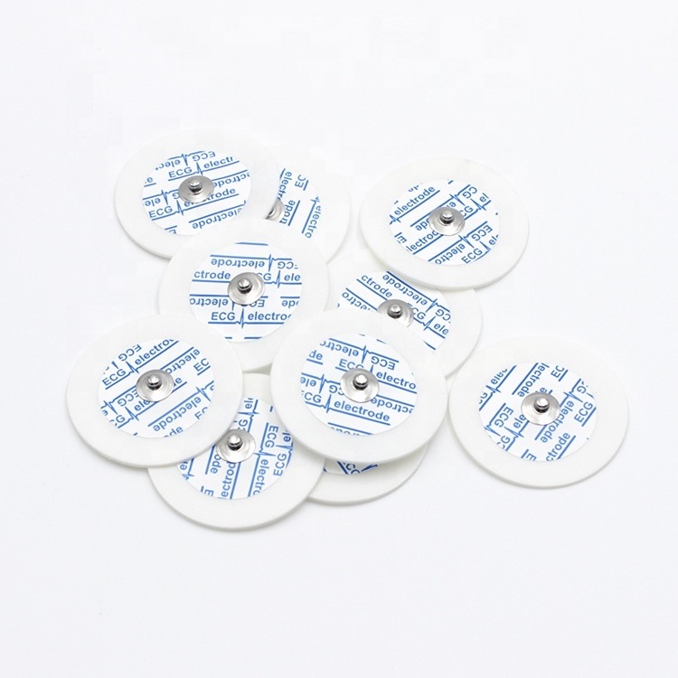 50pcs Adult Disposable ECG EKG Electrodes Foam Round Sensor 50mm Conductive Electrode Pad Medical Device