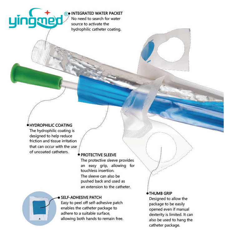 Disposable medical sterile tiemann tip available intermittent catheter ready to use pvc nelaton catheter