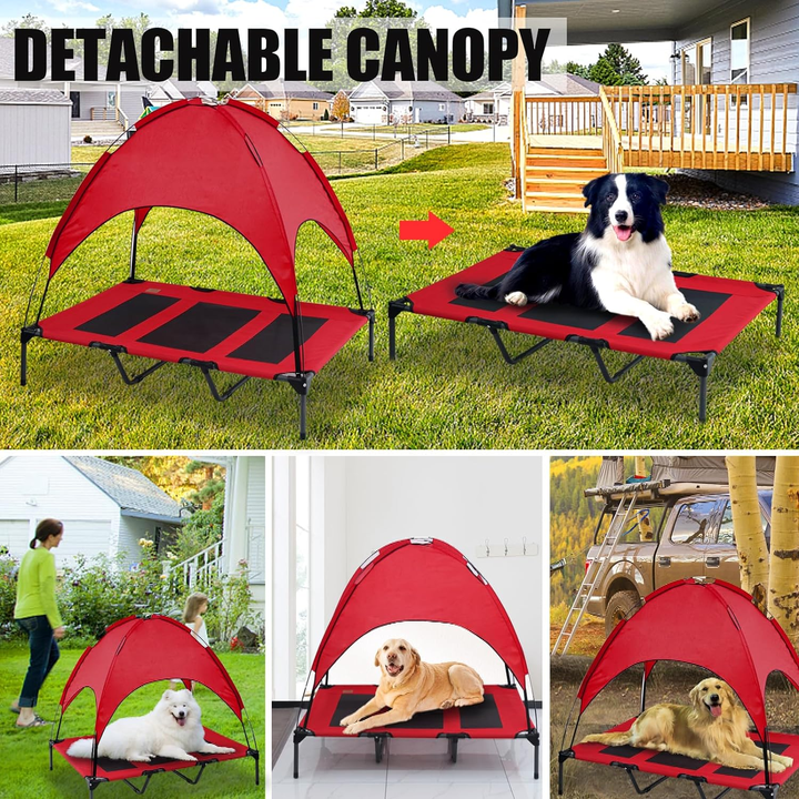 Portable Chew Proof Raised Waterproof Pet Cot Folding Outdoor Elevated Dog Bed