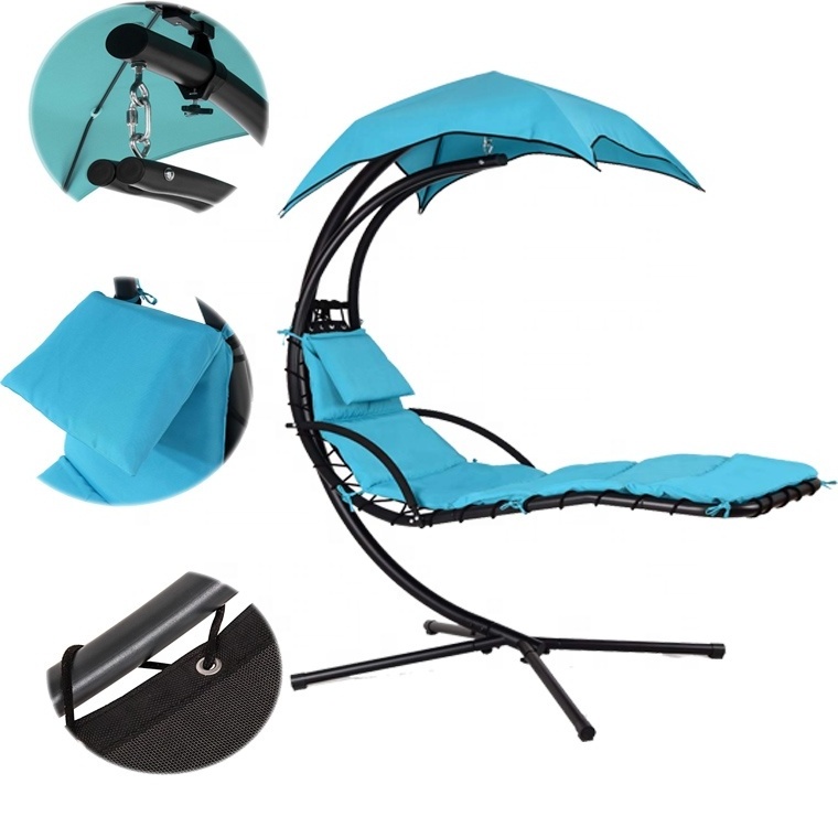 Patio Dream Chair Hammock Hanging Curved Lounge Swing Chaise Chair Floating Bed for Outdoor