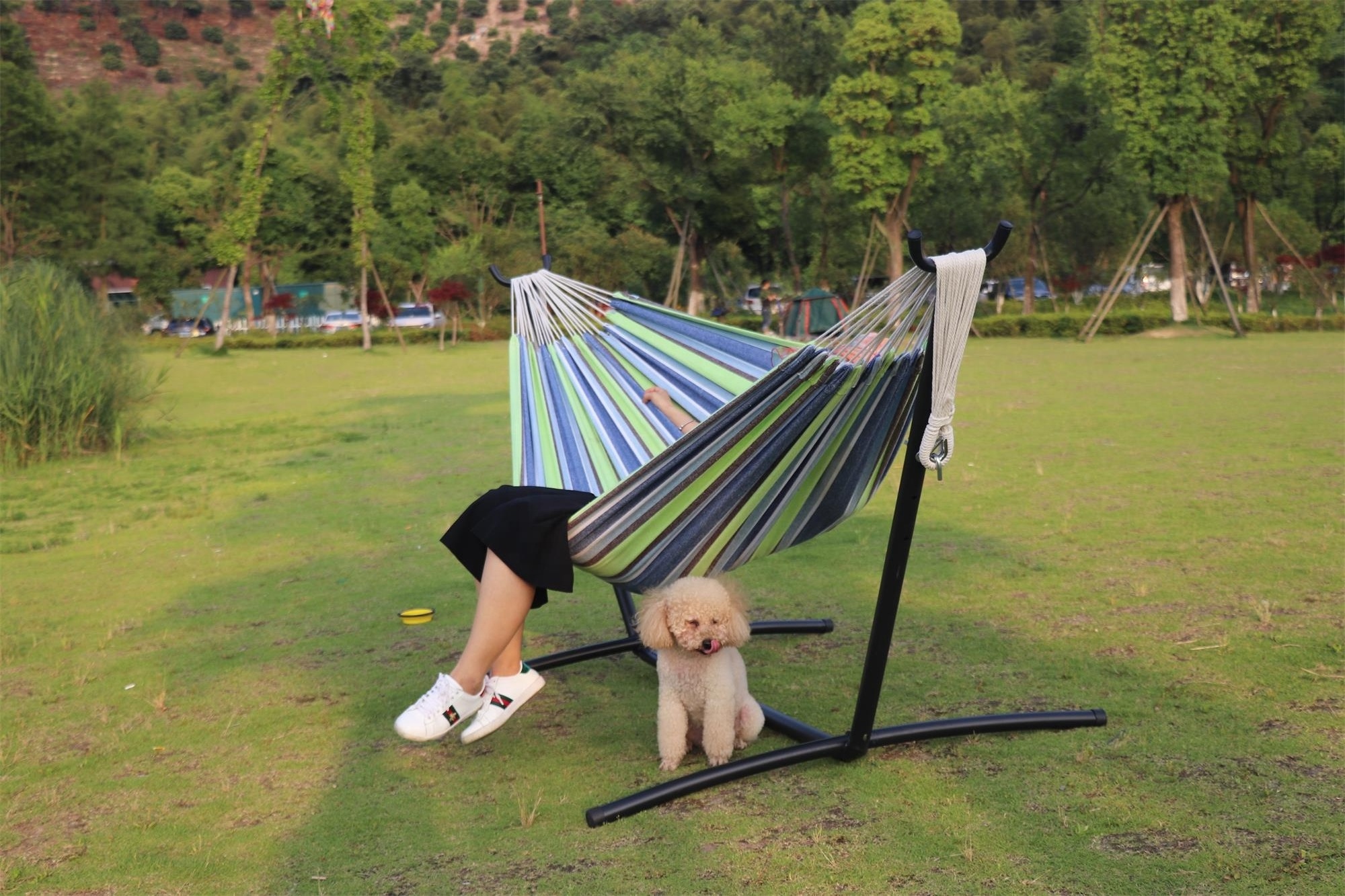 Double Hammock Swing Two Person Portable Hammock Bed for Indoor or Outdoor Spaces( Stand is not included)