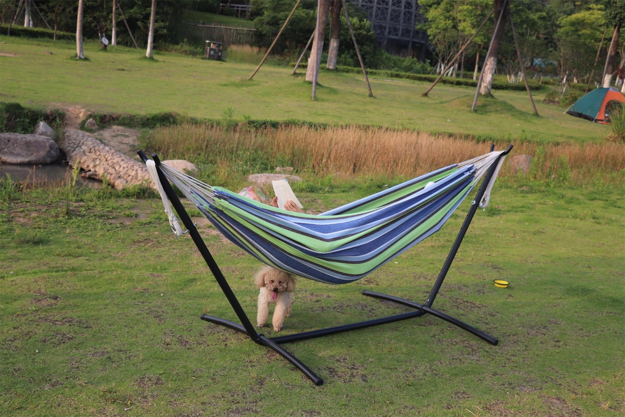 Double Hammock Swing Two Person Portable Hammock Bed for Indoor or Outdoor Spaces( Stand is not included)