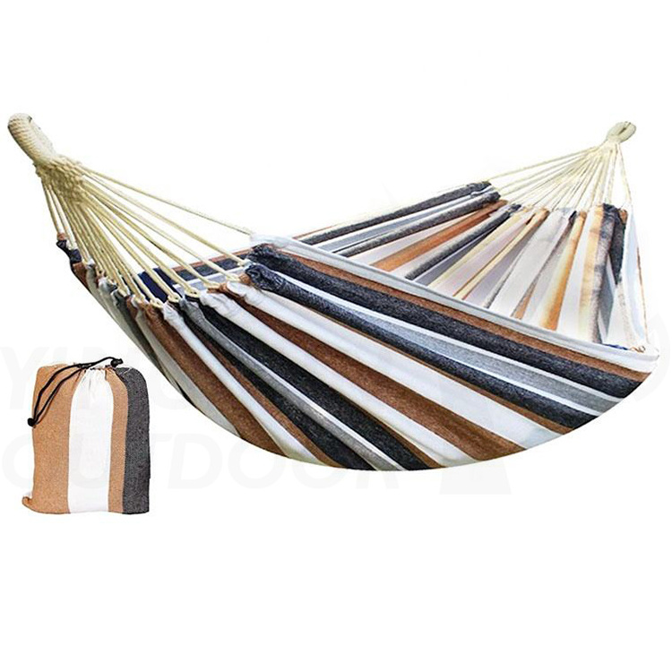 Double Hammock 2 Person Extra Large Canvas Cotton Hammock for Patio Porch Garden Backyard