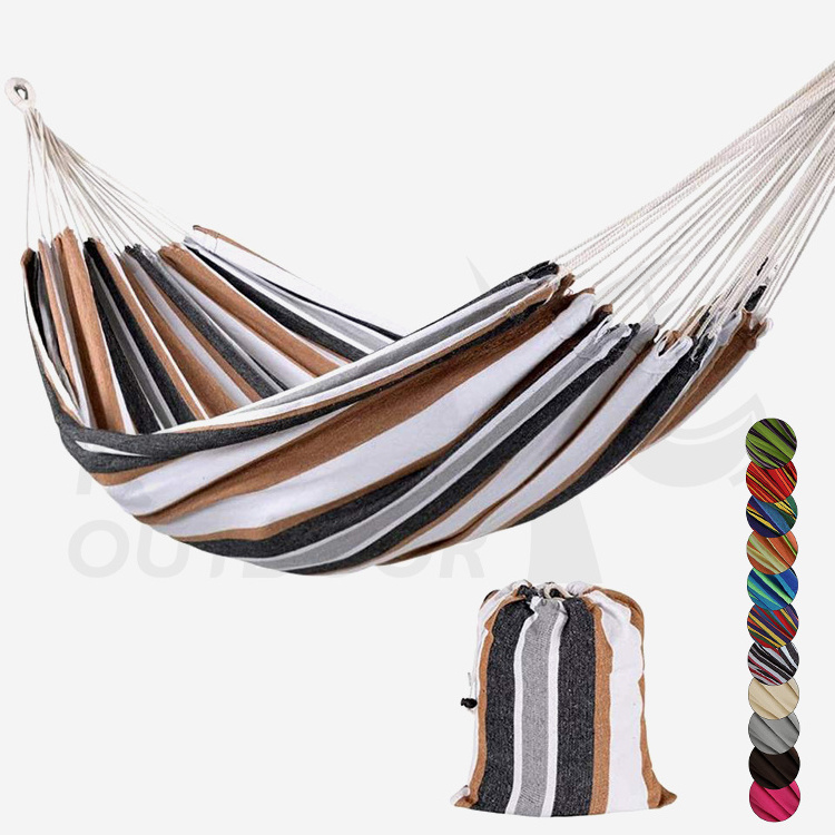 Outdoor Camping Gear Hiking Hammock Portable Folding Double Canvas Hammock Swing