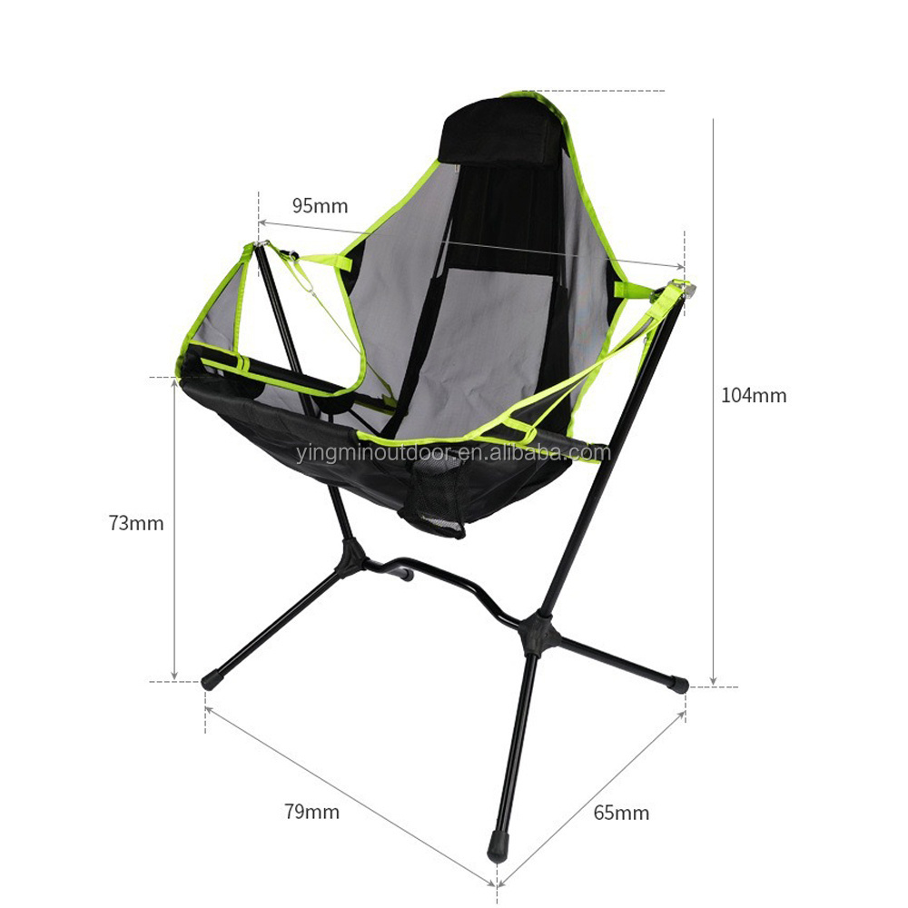 Outdoor Portable Folding Rocking Chair Camping Recliner Relaxation Swinging Beach Chairs