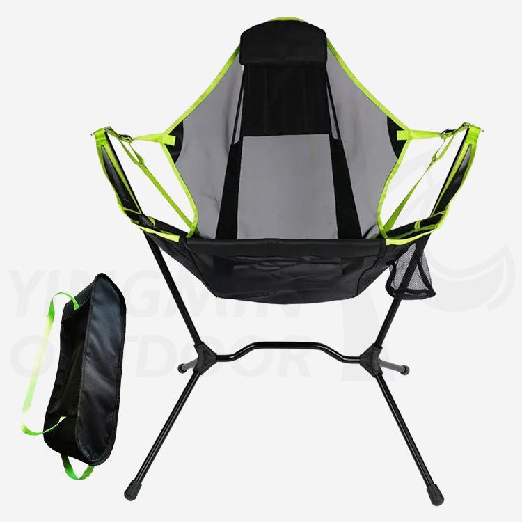 Outdoor Portable Folding Rocking Chair Camping Recliner Relaxation Swinging Beach Chairs