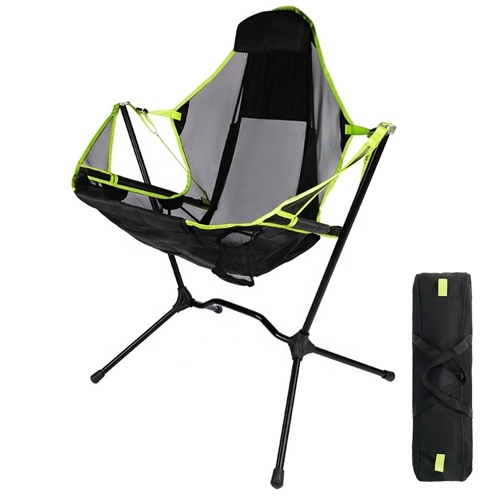 Outdoor Garden Folding Fishing Chair Camping Rocking Chair Swing Patio Recliner