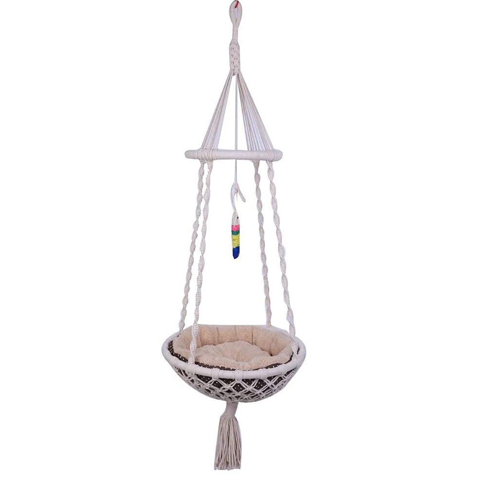 Wall Pet Cat Hanging Bed for Indoor Cat Swing Hammock Handwoven Cat Bed Hammock Tapestry Swing Bed