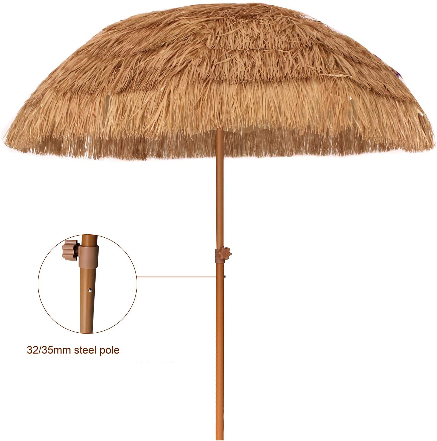 Patio Tiki Umbrella with Tilt Impact Canopy Hawaiian Tiki Umbrella Pool Patio Beach Umbrella