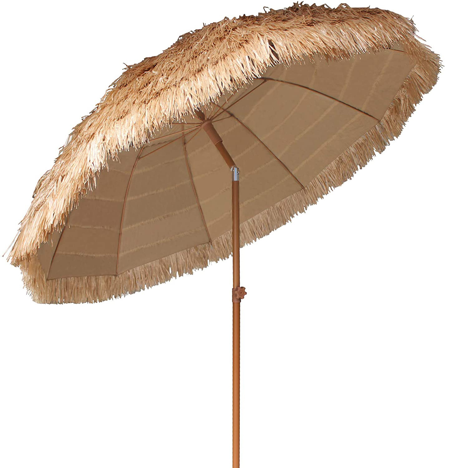 Patio Tiki Umbrella with Tilt Impact Canopy Hawaiian Tiki Umbrella Pool Patio Beach Umbrella